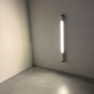 Modern fluorescent tube lamp - vintage 80s lighting - rare white plastic light pop art - long wall lamp