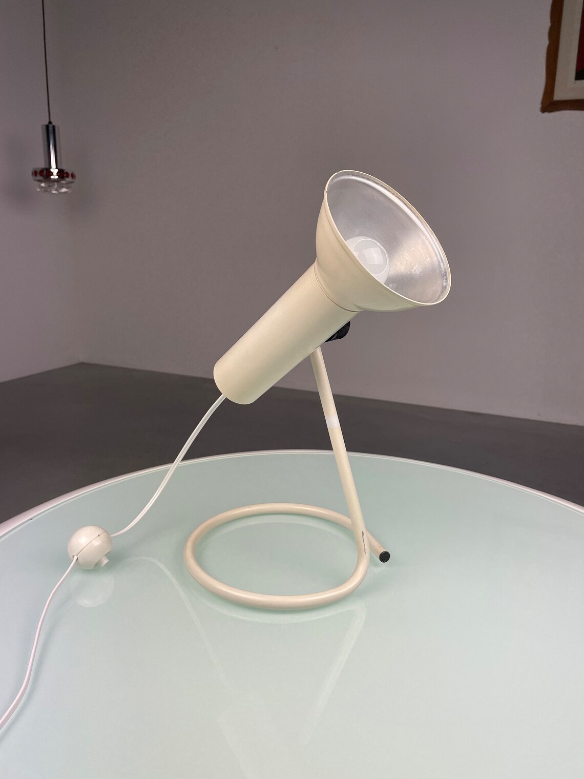 Vintage 1970s Aluminium desk lamp - modern 70s adjustable metal table spot light, photo 1 sur 5