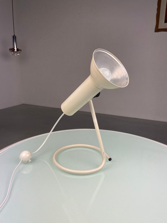 Vintage 1970s Aluminium desk lamp - modern 70s adjustable metal table spot light