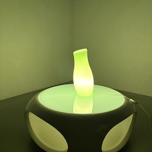 IKEA MYLONIT XXL - stor vit grön glasbordslampa - B0426 - stämningsfull skrivbordslampa - Handgjord belysning