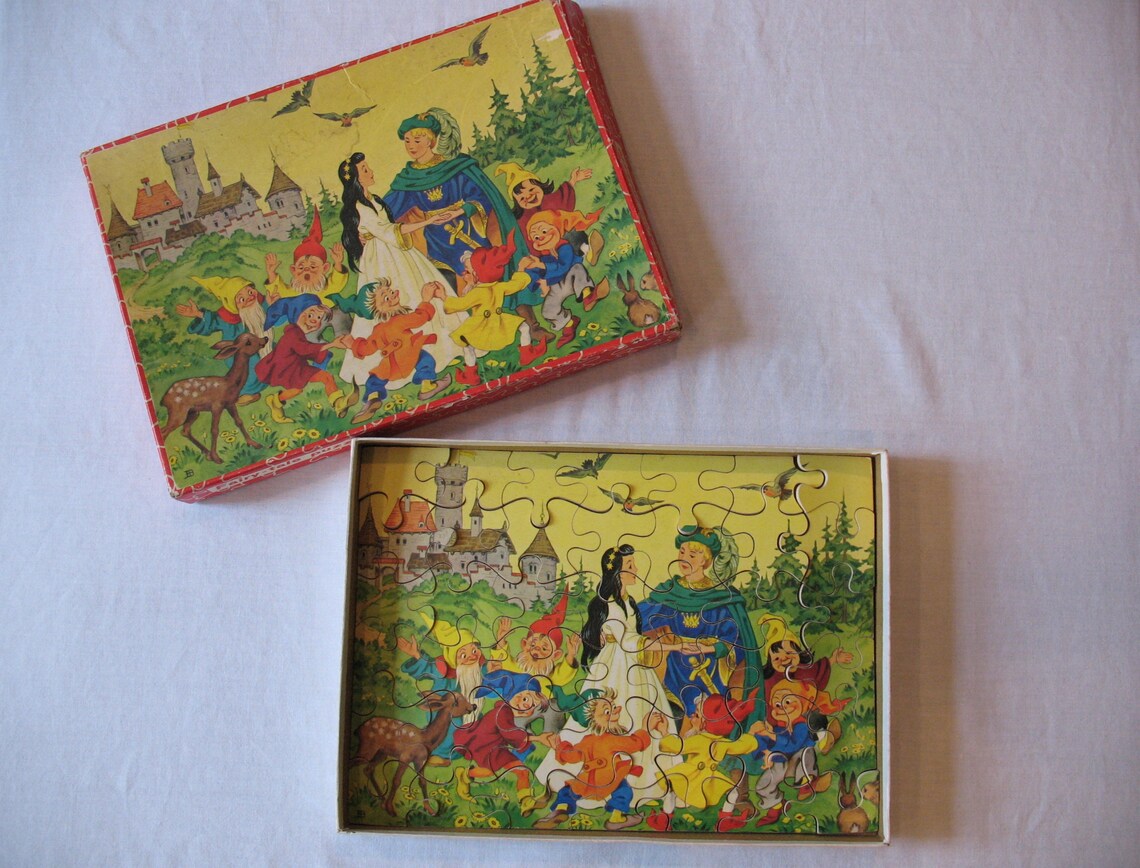 Vintage Wooden Puzzle ~ Snow-white ~ Fairy Tale - Etsy