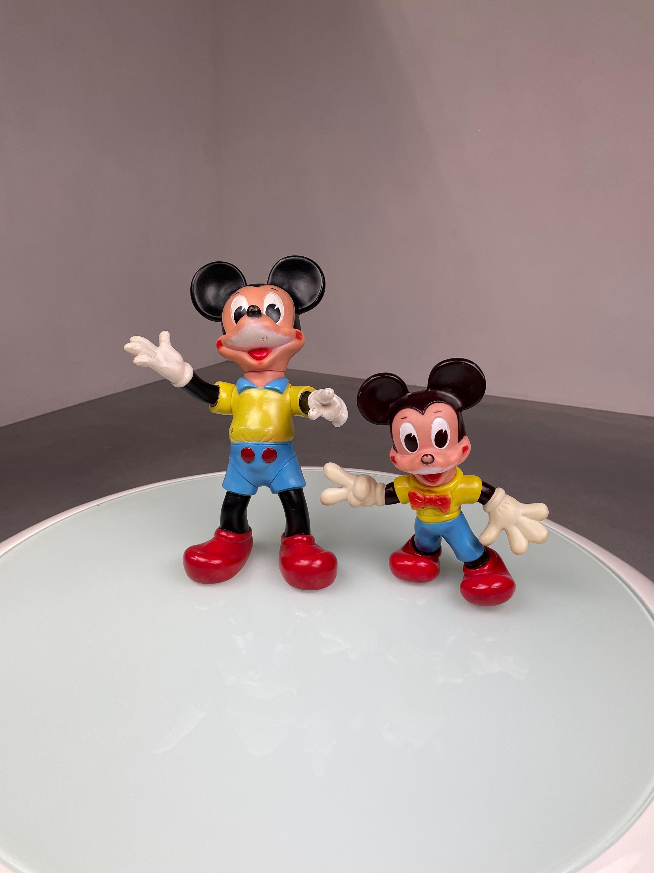 Walt Disney Set Mickey Mouse Plastic Rubber Figurine - Rare