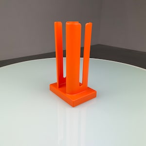 Space age extendable holder - Schumm Germany orange plastic rack vintage 1970s Atomic Age design stand