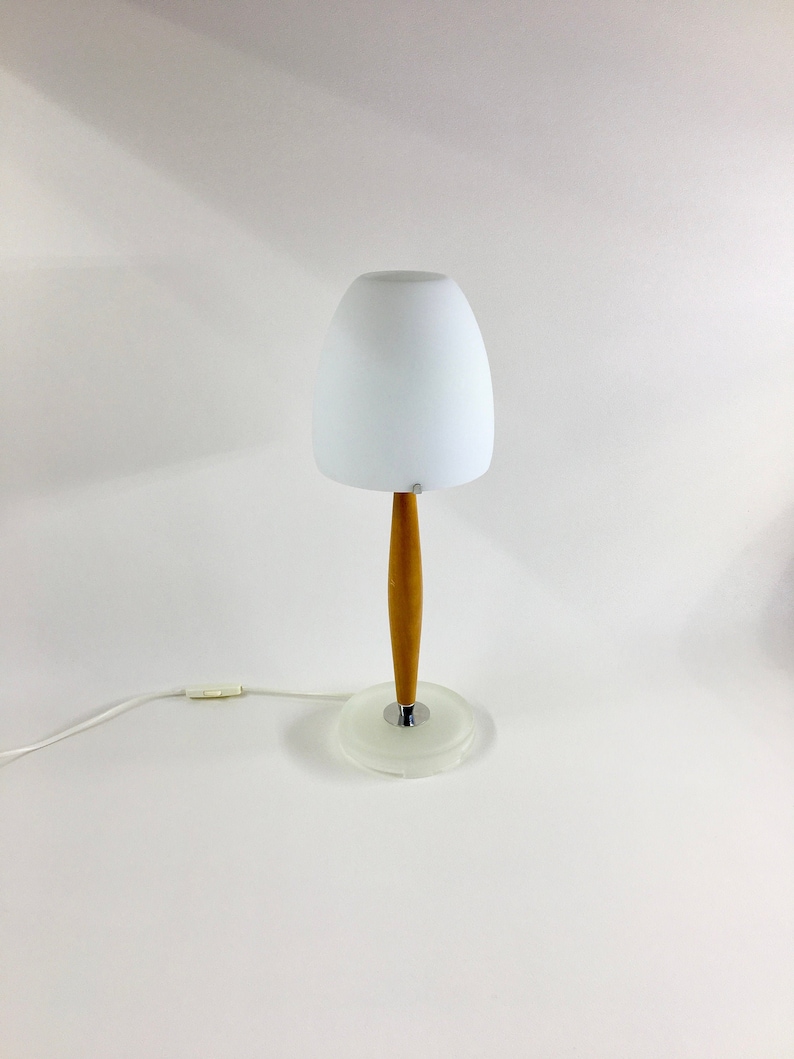 IKEA B9805 rare desk Light - Vintage frosted shops glass foot - Table lamp