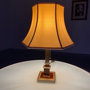 Vintage 60s Herda Verlichting desk light - classic table lamp - wood brass metal - Dutch lighting - Hollywood regency image 9