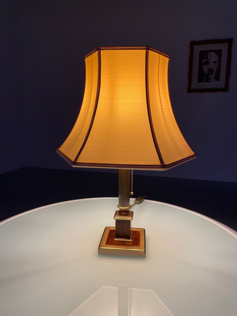 Vintage 60s Herda Verlichting desk light - classic table lamp - wood brass metal - Dutch lighting - Hollywood regency image 9