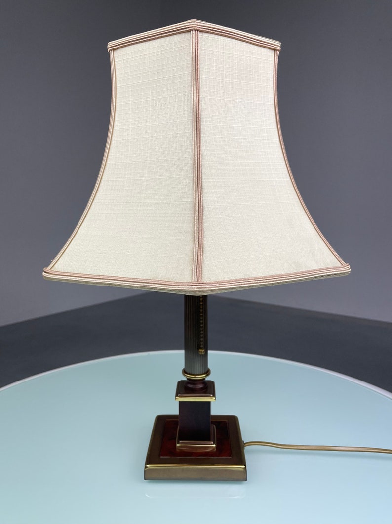 Vintage 60s Herda Verlichting desk light - classic table lamp - wood brass metal - Dutch lighting - Hollywood regency image 3