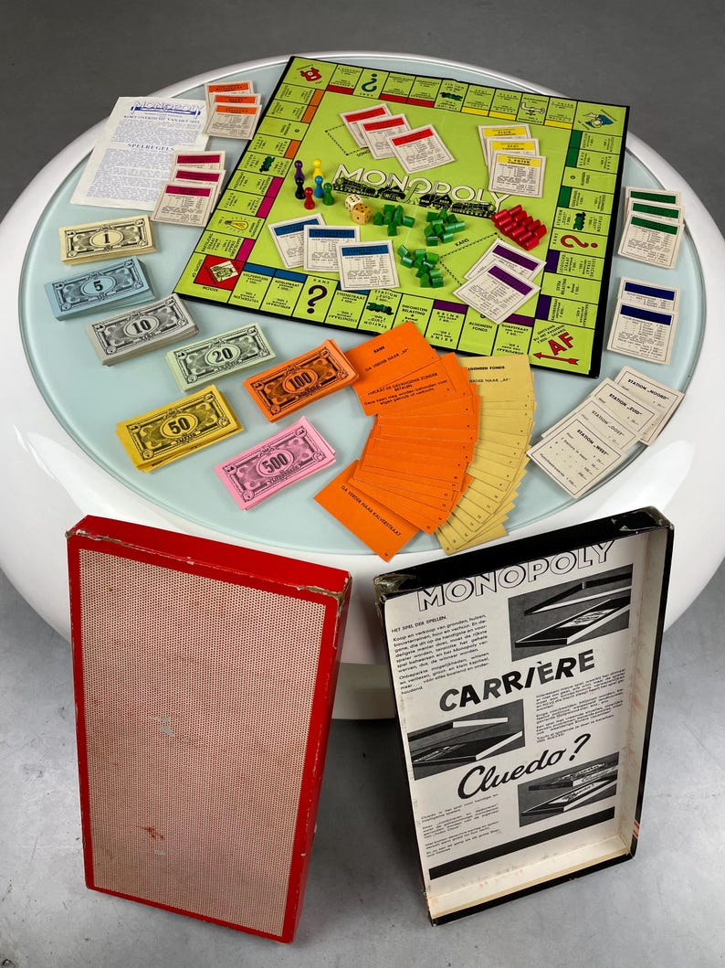 Vintage Dutch Monopoly Set 1960s - Board Game - Retro Home Play - Etsy