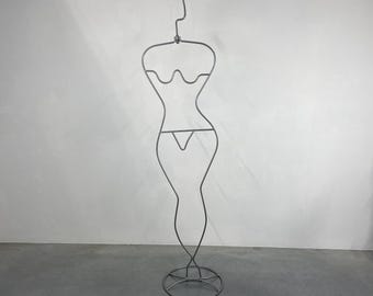 Dressgirl HAPEN / Valet Stand - Ehlén Johansson for IKEA 2002 - Female Silver - Memphis Style / Postmodern design dressboy