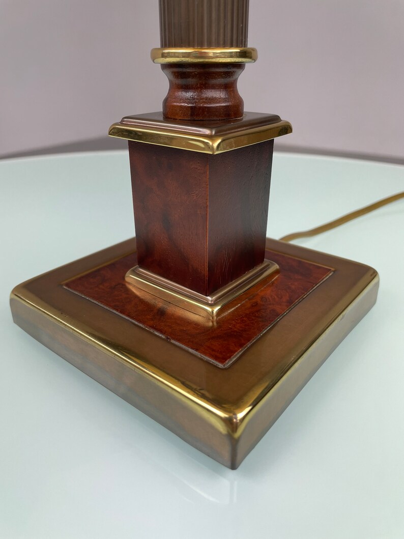 Vintage 60s Herda Verlichting desk light - classic table lamp - wood brass metal - Dutch lighting - Hollywood regency image 8