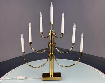 Gnosjo Konstsmide brass table lamp - classic Swedish design - vintage 1970s lighting