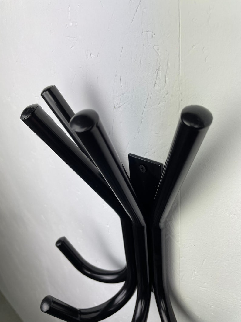 Vintage Modern Coat Rack - Industrial Wall Hooks - Retro 90s Black ...