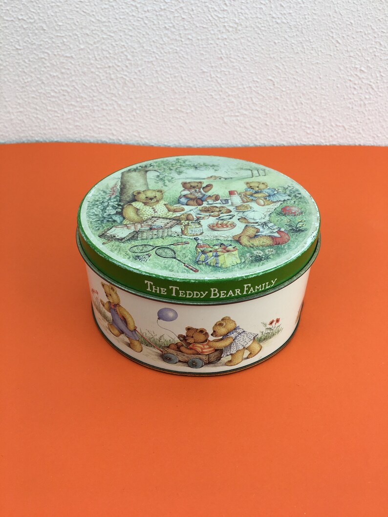 Lata vintage The Teddy Bear Family caja de almacenamiento | Etsy
