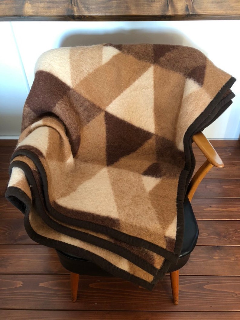 Large Didas Vintage Retro woolen plaid blanket 60/'s70/'s