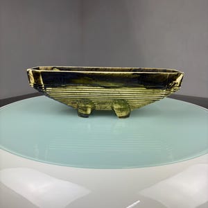 Large vintage cactus planter - mid-century design ceramic planter - green art deco earthenware