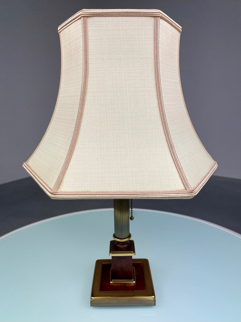 Vintage 60s Herda Verlichting desk light - classic table lamp - wood brass metal - Dutch lighting - Hollywood regency image 2