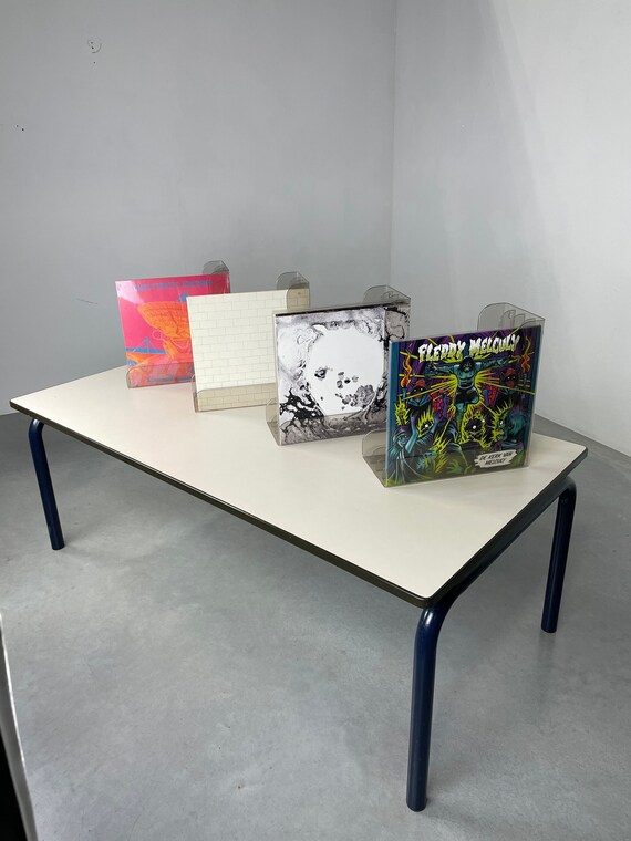 SET OF 4 Retro record holder lucent - Vintage 1970s lp box - 12 inch vinyl box
