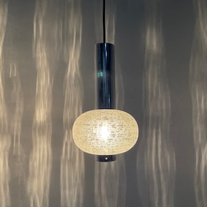 Hustadt Leuchten Neheim vintage hanging lamp - V5262 - 70s design glass pendent light Germany