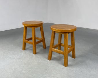 Set di 2 sgabelli in legno massello - sedia vintage anni '80 - sgabello da cucina anni '80