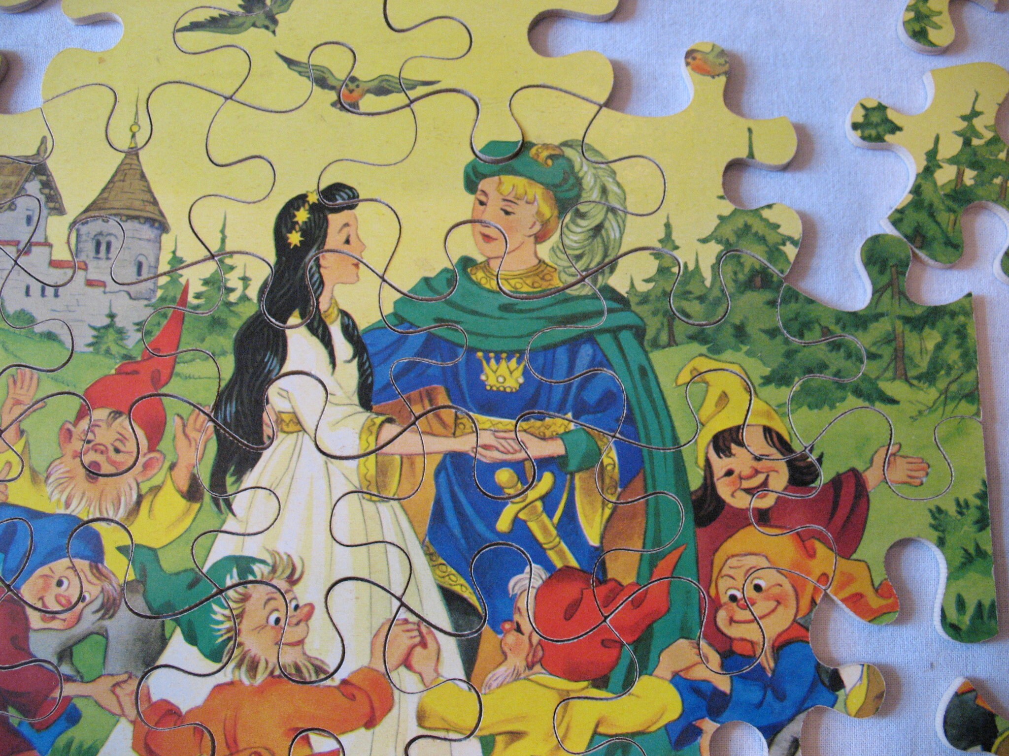 Vintage Wooden Puzzle ~ Snow-white ~ Fairy Tale - Etsy