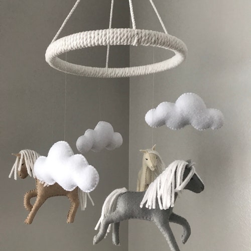 Baby Mobile Horse Baby Mobile Pony Etsy