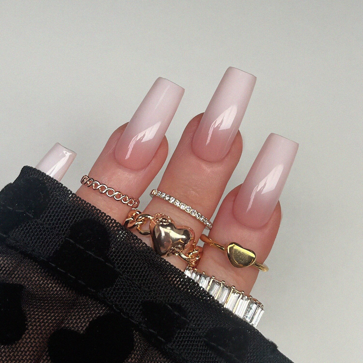 Sliver Pink Airbrush Nails