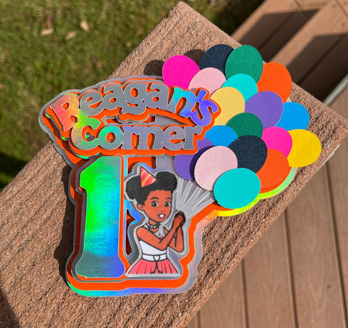 3D Gracie's Corner Glitter Cardstock Cake Topper - Etsy