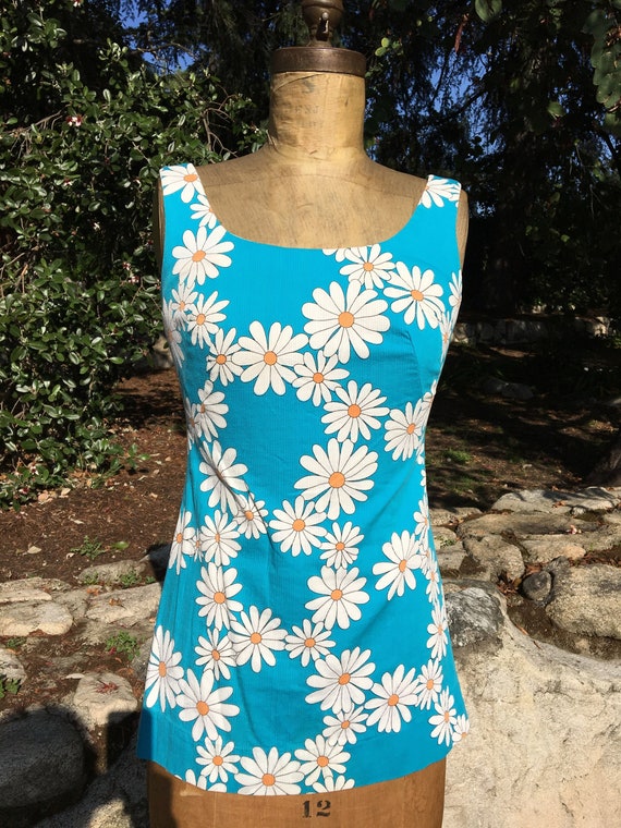 Vintage Sweet 60's Daisy Top Tunic - image 1