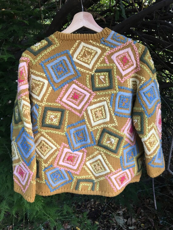 Funky Granny Vintage Cardigan Sweater - image 5