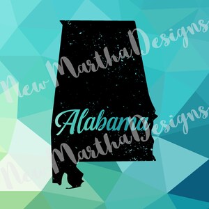 Alabama AL State Distressed Vintage Retro PNG SVG digital download t-shirt silhouette cameo cricut cutout vinyl heat press decal image