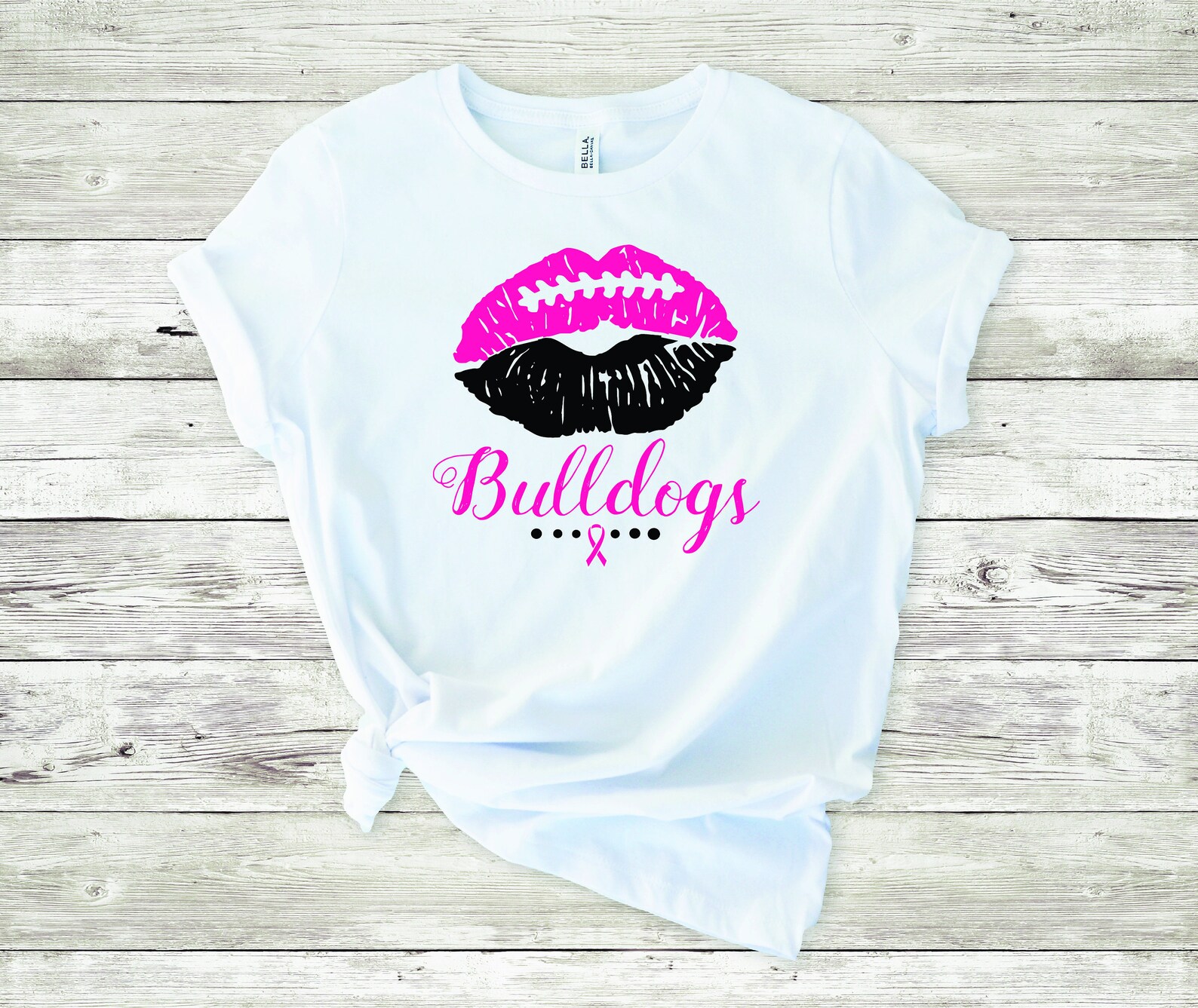 Bulldog Breast Cancer Awareness Shirt In October We Etsy