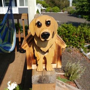 Golden Retriever Birdhouse - Handmade -Decorative - Outdoor - Caricature - Modern