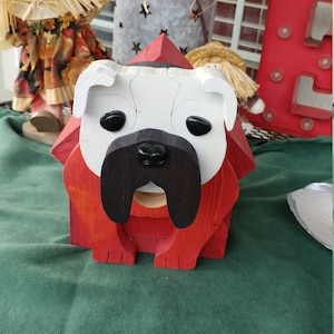 Bulldogs  Birdhouse or Planter - Handmade - Decorative - Outdoor - Caricature