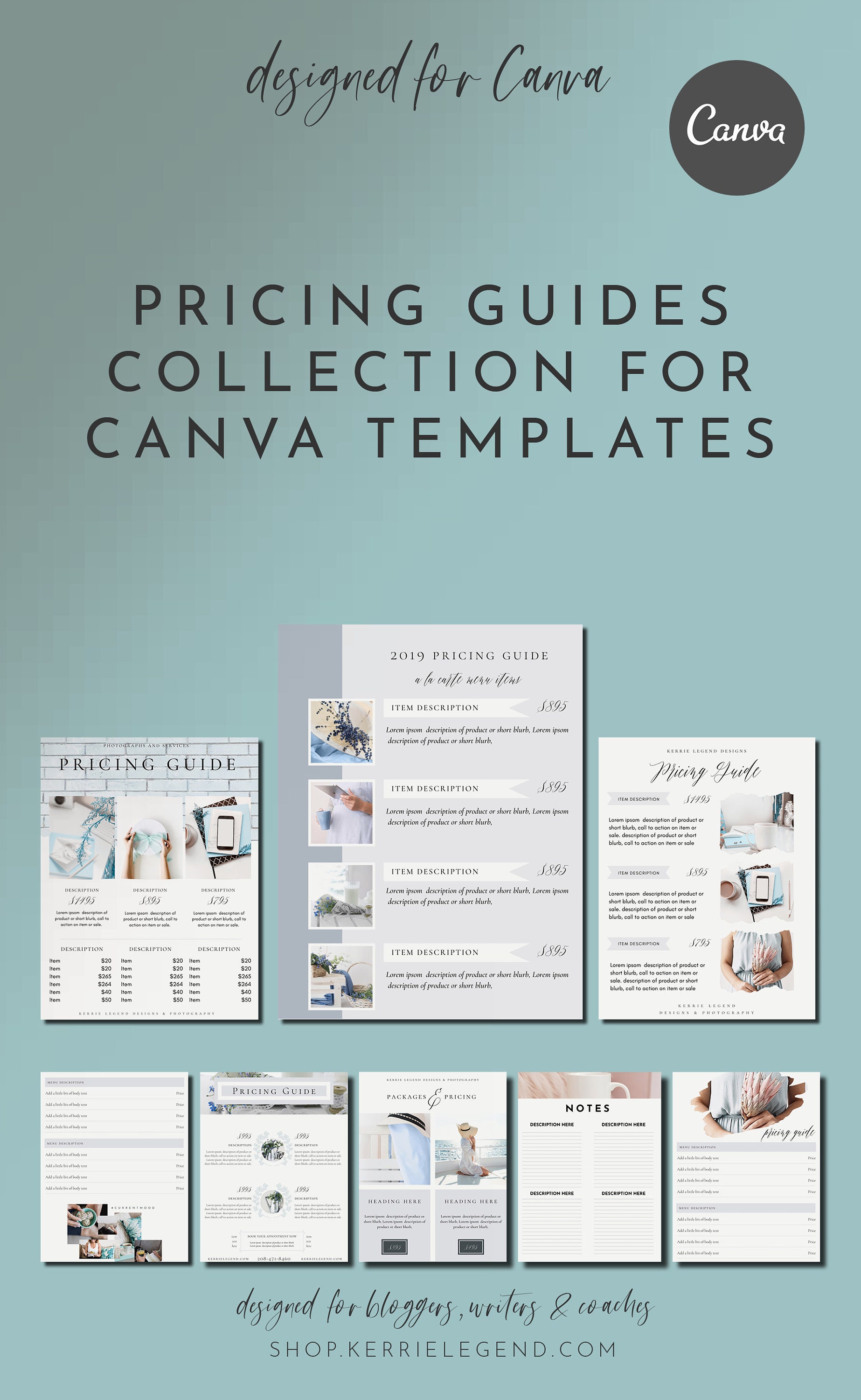 Pricing Guides Canva Template Set 30 Templates Included Etsy