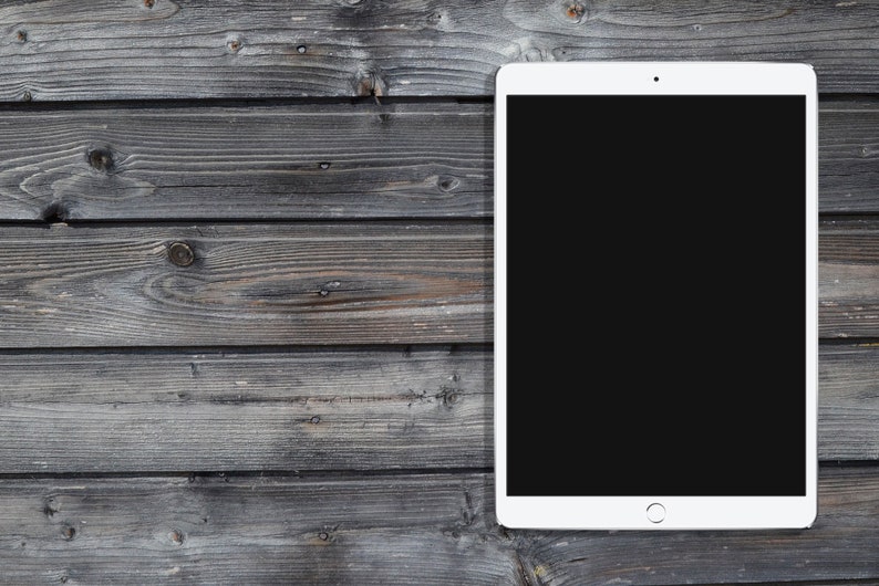 IPad Mockup Wood Texture Background for PSD Mockup