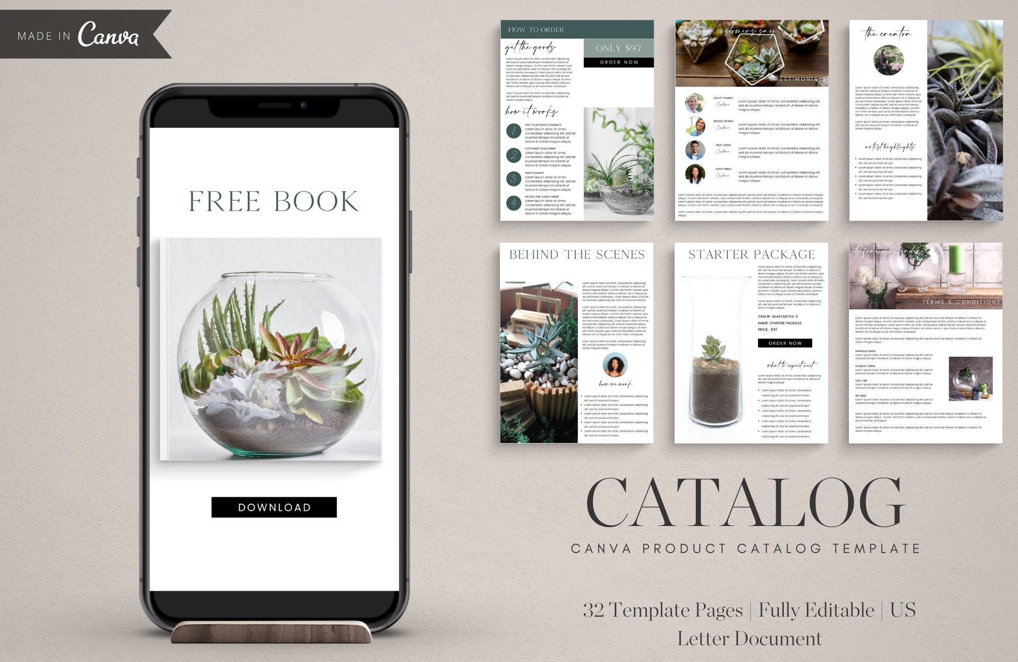 Product Catalog Canva Template Spring 2021 Magazines And Etsy