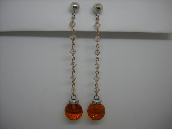70s Elegant earrings in 925 silver, cubic zirconi… - image 1