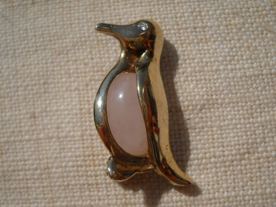 Brooch Penguin Shaped Sterling Silver 800 - Made … - image 1