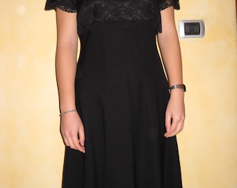 Elegant DONNA RICCO New York Black Dress With Lace - Etsy