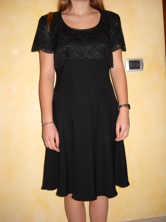 Elegant DONNA RICCO New York Black Dress with lace - image 1