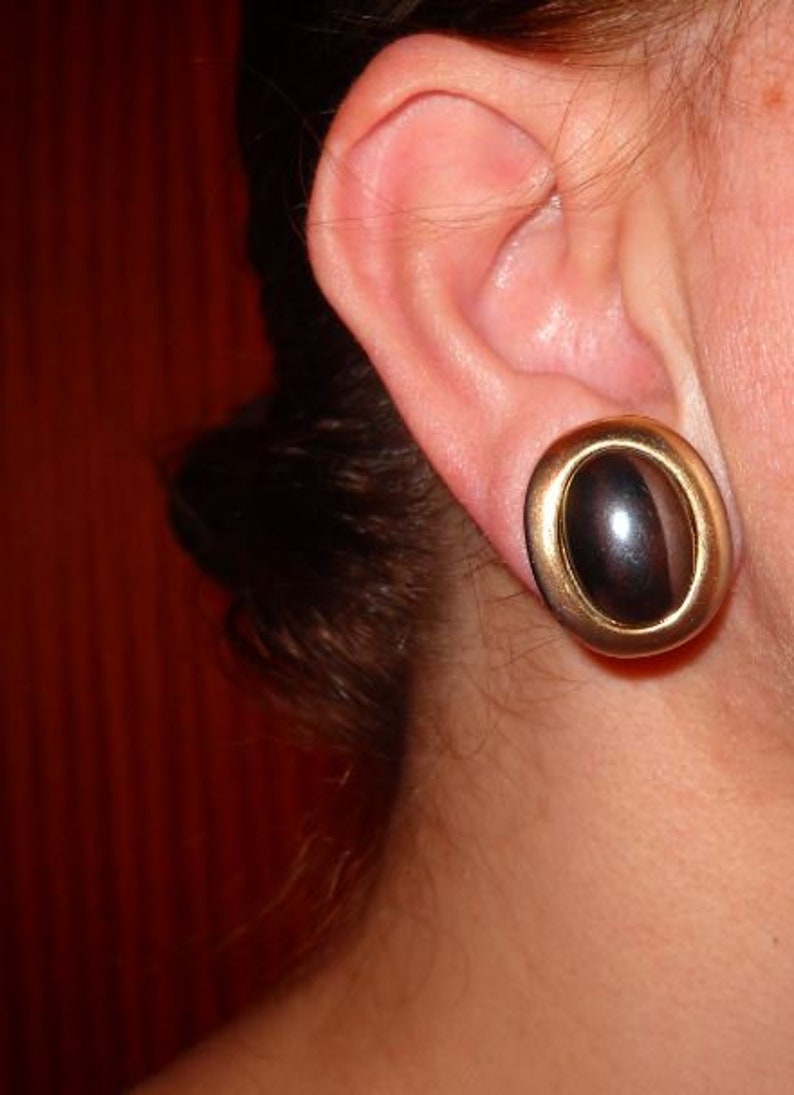 Made in Italy 60/'s Gold filled and hematite earrings