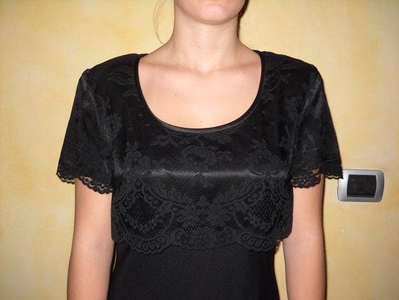 Elegant DONNA RICCO New York Black Dress with lace - image 5