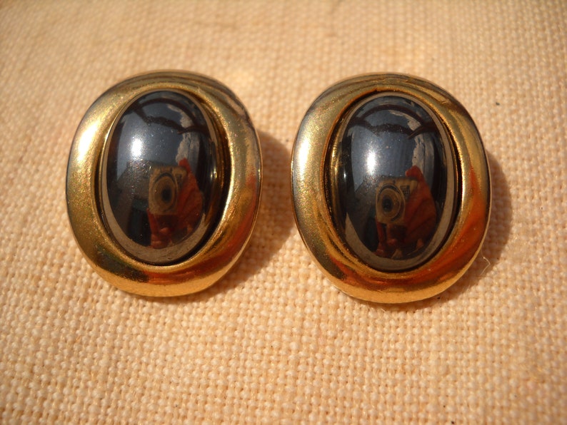 Made in Italy 60/'s Gold filled and hematite earrings