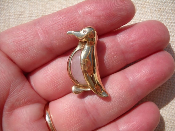 Brooch Penguin Shaped Sterling Silver 800 - Made … - image 2