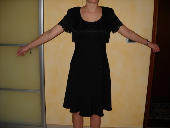Elegant DONNA RICCO New York Black Dress with lace - image 6