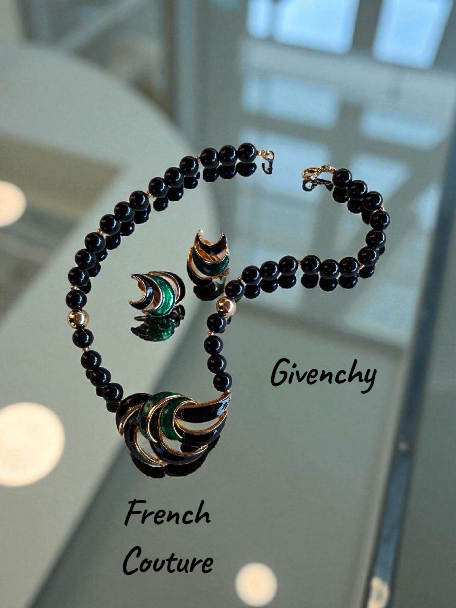 GIVENCHY ジバンシー クリア 透明 ビーズ ビジュー ネックレス 