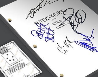 Supernatural TV Show Pilot Script Screenplay Signed Autograph Reprint - Jensen Ackles, Jared Padalecki, Samantha Smith