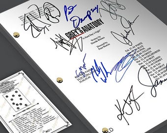 Grey's Anatomy TV Show Pilot Script Card Gift Screenplay - Signed Autograph Reprint - Ellen Pompeo, Patrick Dempsey, Katherine Heigl