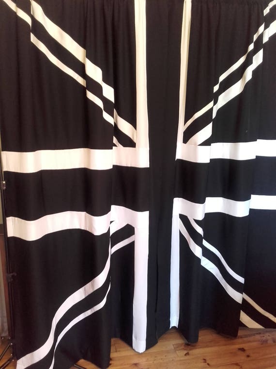 Black Union Jack Curtains Etsy