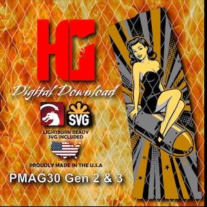 Betty Boom Pin-Up Artwork Engraving Design | Vintage Style Vector | LightBurn Laser File SVG